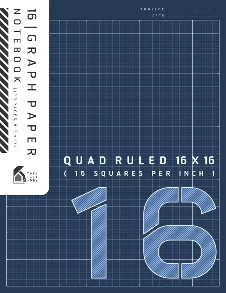 洋書『High Quality Design on a Low Budget』 16 | Graph Paper Notebook Quad Ruled 16x16 (16 Squares Per